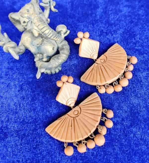 Antique Fan Shaped Terracotta Earrings |