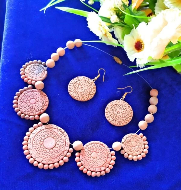 Carfted Coins Terracotta Necklace Set |