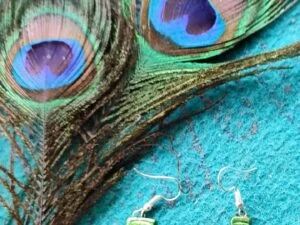 Arc Shaped Green Terracotta Earrings