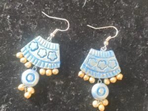 Sky Blue Small Sized Terracotta Earrings