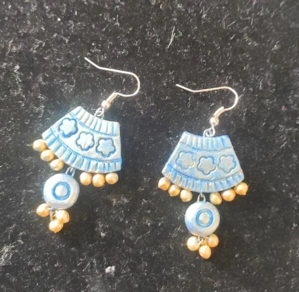 Sky Blue Small Sized Terracotta Earrings