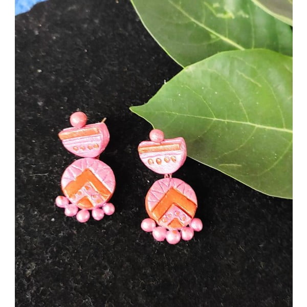 Peach Pink Small Sized Terracotta Earring