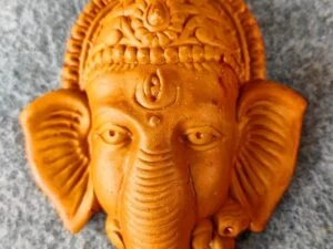 Lord Ganesha Face Wall Hanging Terracotta Showpiece