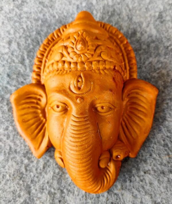 Lord Ganesha Face Wall Hanging Terracotta Showpiece