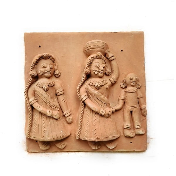 Krishna Gav Terracotta Plaque (Set of Four)