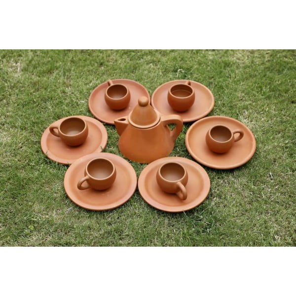 Terracotta Conical Tea Set