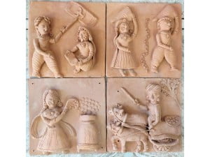 Handmade Clay Plaques (Set of Four)
