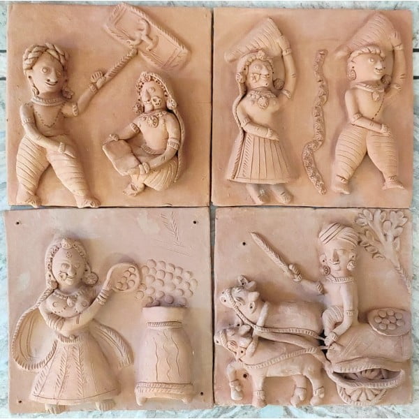 Handmade Clay Plaques (Set of Four)