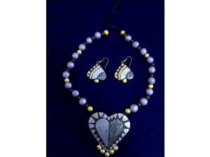 Heart Shaped Terracotta Necklace Set