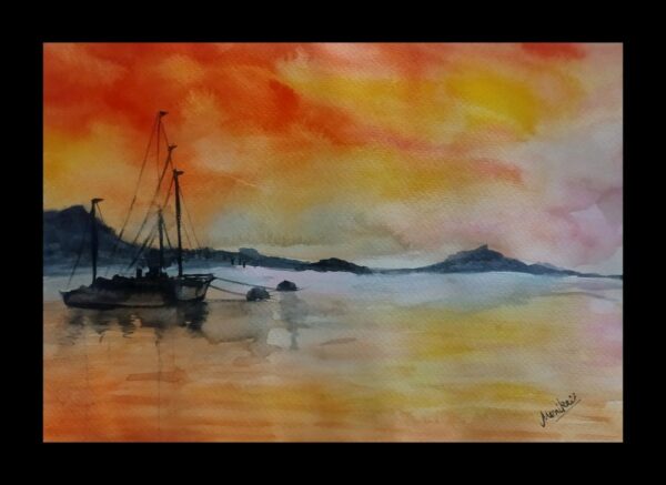 Warm Evening Seascape Painting