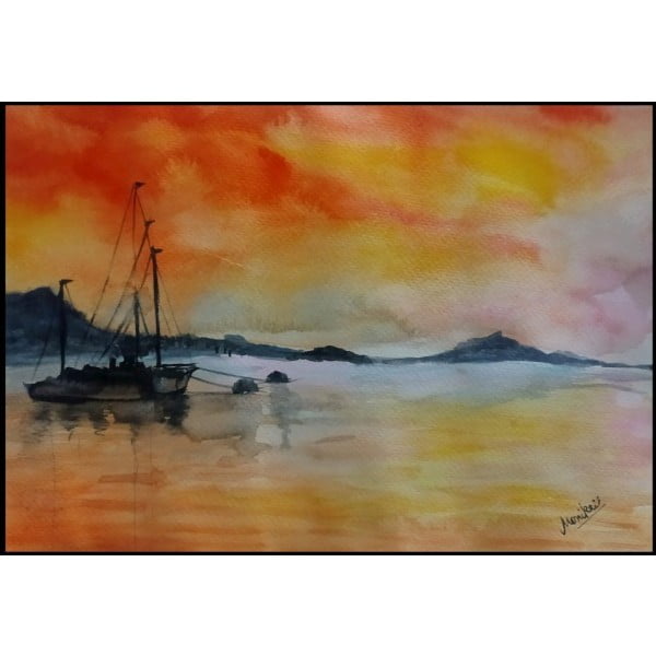 Warm Evening Seascape Painting