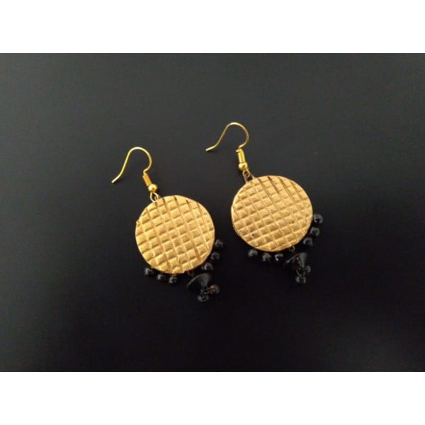 Gold Coin Shaped Earrings |