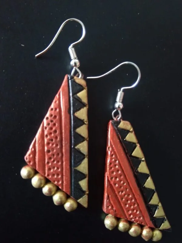 Zig Zag Pattern Handmade Earring |