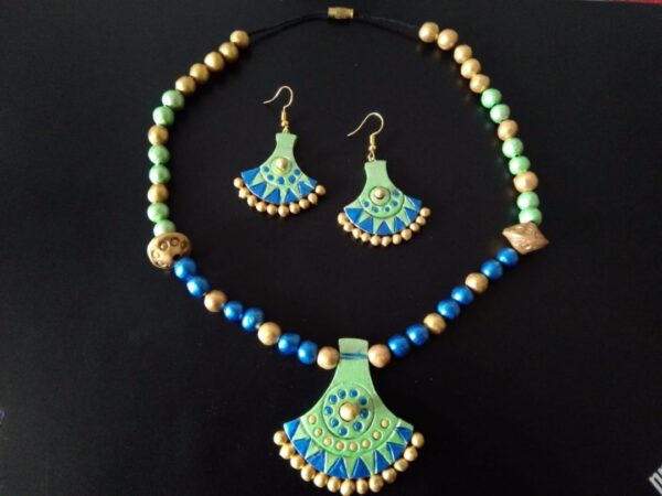 Ornate Terracotta Necklace Set With Earrings | Ornate Terracotta Necklace Set With Earrings |
