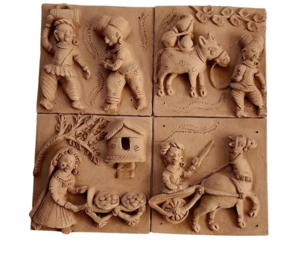 Village Life Terracotta Plaques