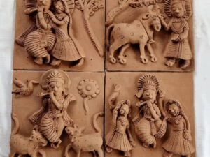 Tales of Krishna Clay Plaques