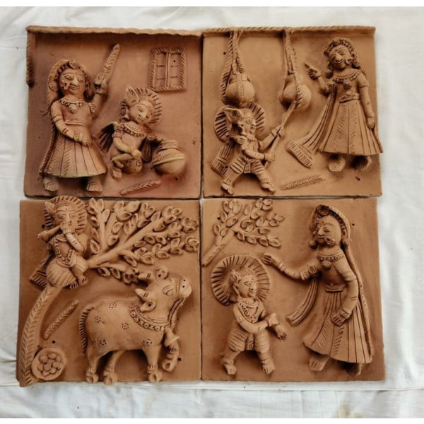 Little Krishna's Tales Clay Plaques