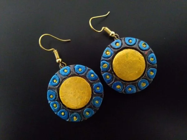 Round Surajmukhi Yellow Earring |