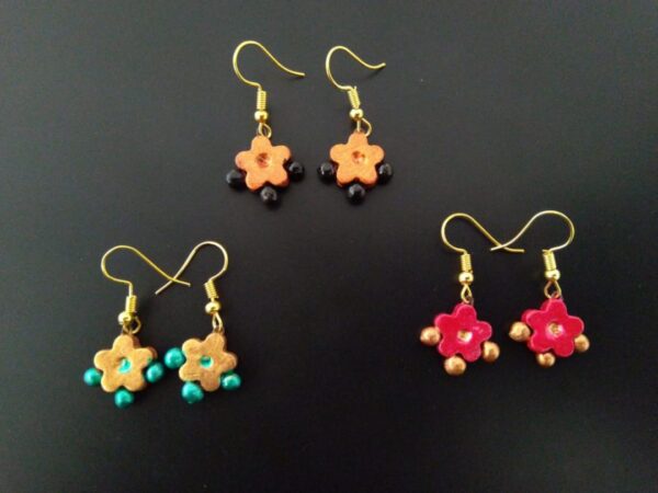 Bejeweled Floral Styled Earrings Set of 3 |