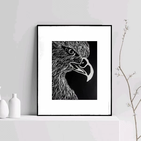 Eagle, Linocut Print | Eagle Linocut Print |