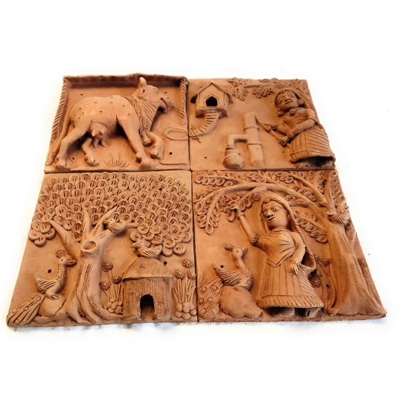 Terracotta Wall Tiles (Set Of 4)