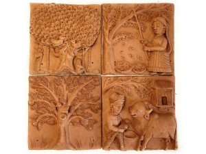 Terracotta Wall Hanging (Set Of 4)