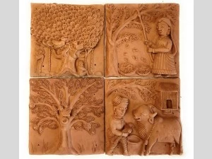 Terracotta Wall Hanging (Set Of 4)