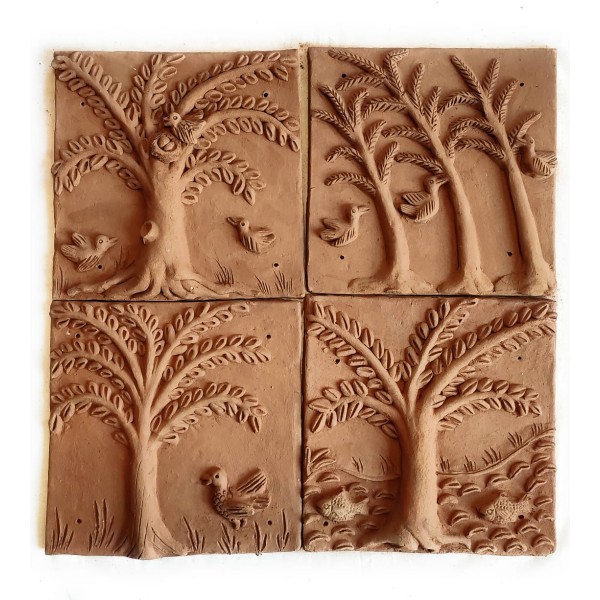 Trees On The Clay Tiles (Set Of 4)