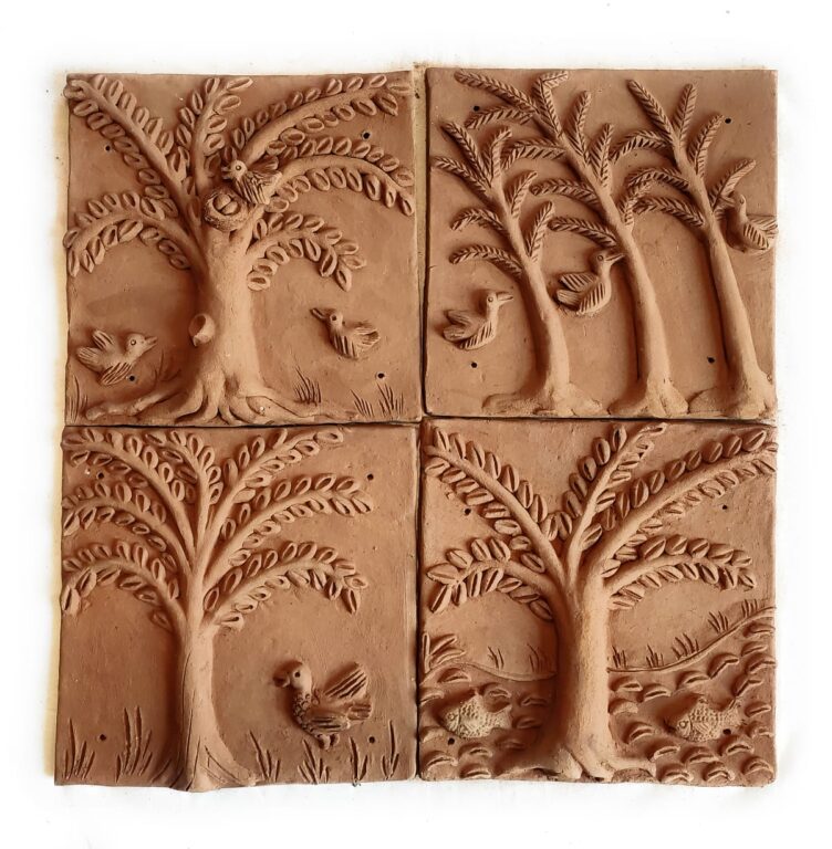 Trees On The Clay Tiles (Set Of 4)